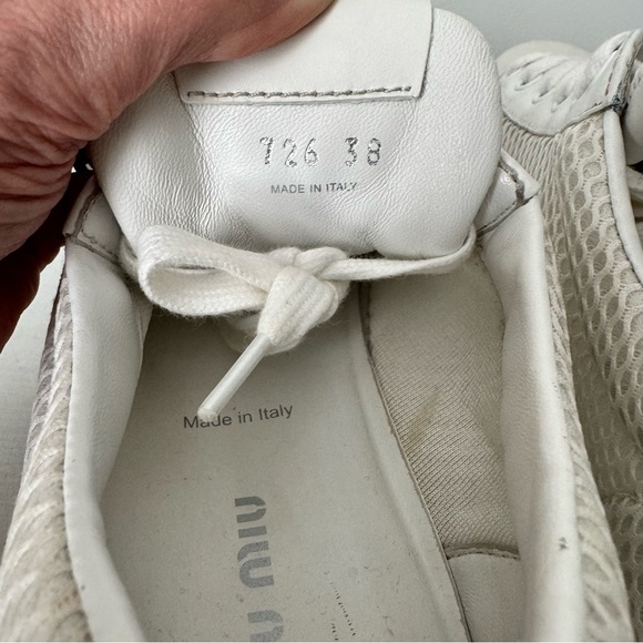 Miu Miu White Sneakers Sz 38/8 - Picture 9 of 9